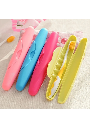 Sones Seyahat Taşınabilir Yıkama Diş Fırçası Kutusu Kapaklı Ve Kilitli Mühürlü Diş Fırçası Kılıfı Gül Kırmızısı Diğer