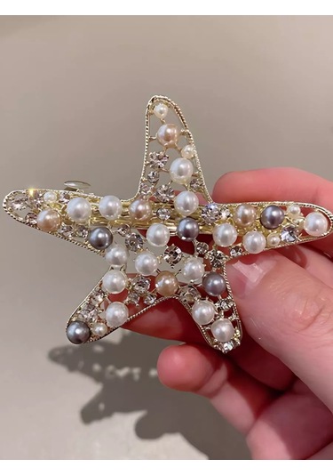 Bijoubijou Taşlı Saç Tokası Yıldız 244632906 Beyaz