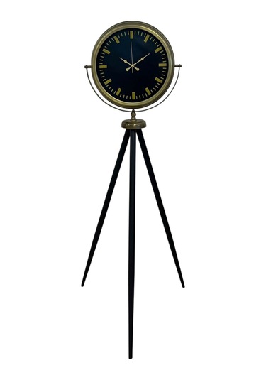 Nostalji Şık Tasarım Tripod Ayaklı Saat Siyah