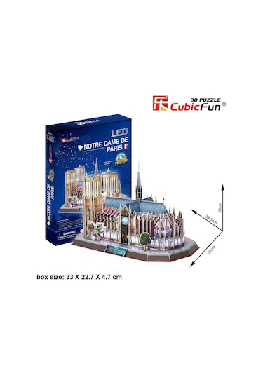 3D Puzzle Notre Dame De Paris 149 Parça(Ledli)