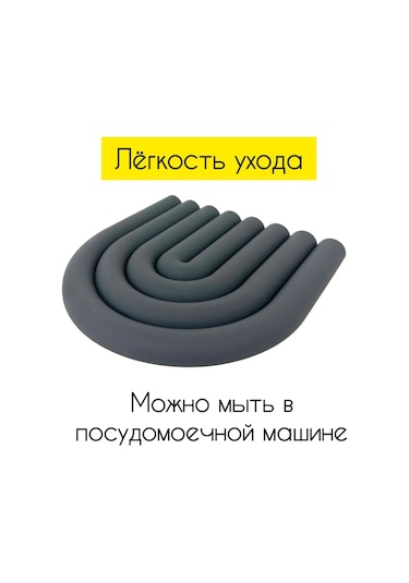 Tenfowee Ev Kullanıma Silikon Isı Yalıtımlı Tabaq/sahan Altı Yastığı 15x15 Cm, Gri Renk, 2 Adet Set