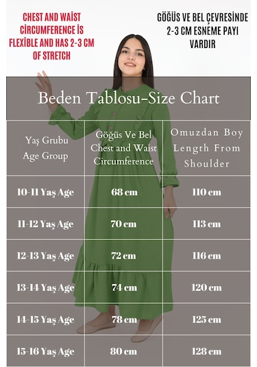 Kiz Cocuk Elbise Aerobin Keten Kumaş Tesettüre Uygun Uzun Boydan Cocuk Elbise Açık Bej