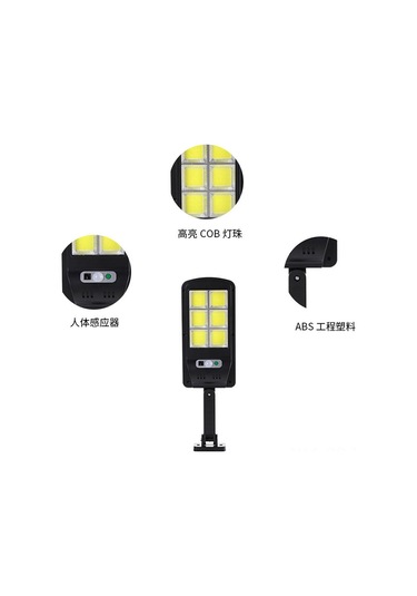 Singree 128 Cob Güneş Enerjili Hareket Sensörlü Bahçe Ve Sokak Aydınlatma Lambası - Uzaktan Kumandalı