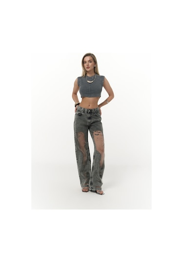 Mai Collection Mai Studios Co. Trixie Füme Transparan Jean Pantolon Füme