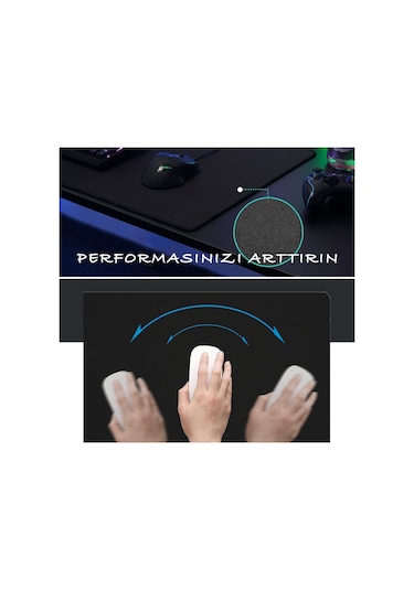 Büyük Boy Mousepad Siyah Gaming Mouse Pad 70x30 Cm