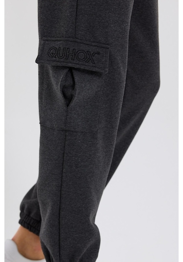 Quhox Erkek 3 İplik Jogger Eşofman Altı Antrasit