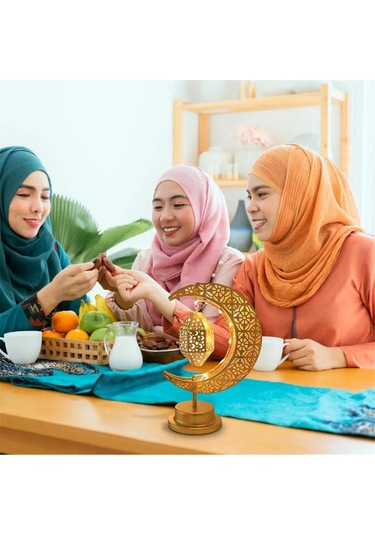 Bayram Dekorasyonu Işık Ay Ambiyans Lambası Döndürülebilir Diğer