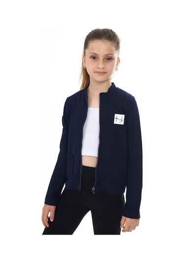 Toontoy Kız Çocuk Okul Hırka Lacivert