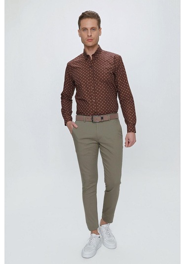 P 1112 Slim Fit Haki Spor Pantolon Haki