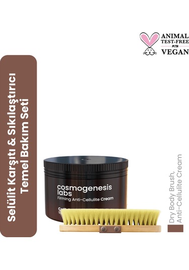 Cosmogenesis Labs Selülit Karşıtı ve Cilt Sıkılaştırıcı Temel Bakım Seti Vegan