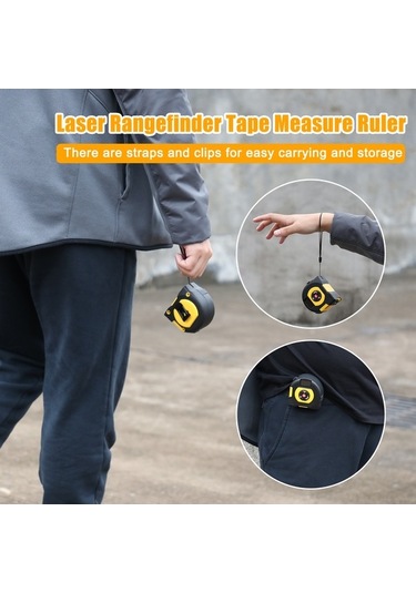 Pazly Usb Şarjlı 2'li Lazer Ve Şerit Metre, Alan Ve Hacim Ölçüm Cihazı