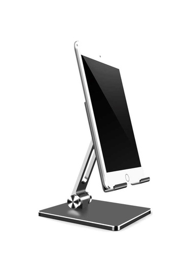 Tablet Telefon Tutucu Standı Alüminyum Teleskopik Masaüstü 134 Gümüş