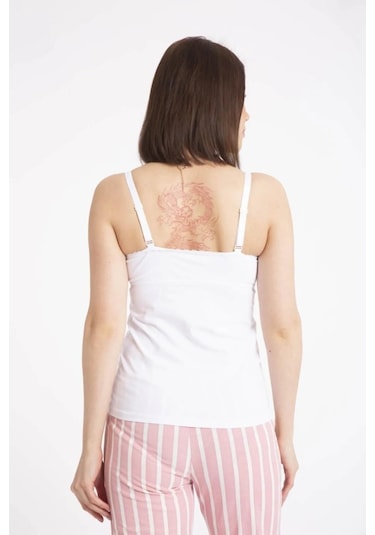 Kapbirtane Kadın Emzirme Likralı Atlet 2013 - 1 Adet Beyaz