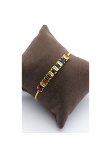 Altın Kaplama Seri Kararmaz Asansörlü Renkli Baget Çelik Bi Gold Altın