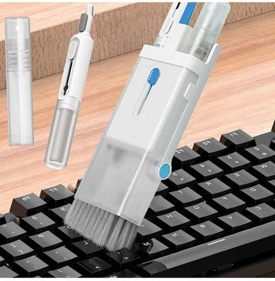Tongxida 7'li Elektronik Temizlik Seti: Klavye, Ekran Ve Kulaklık Fırça, Sprey Aksesuarlar, Mavi