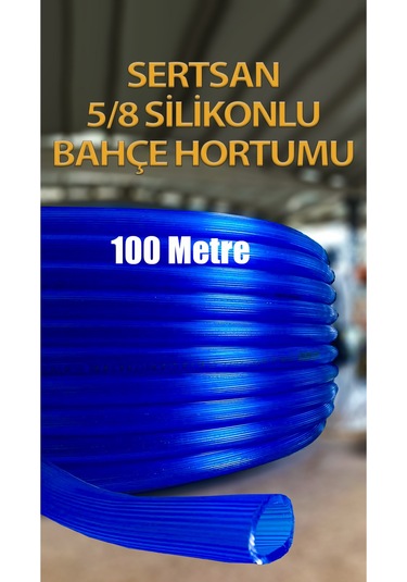 Silikonlu Bahçe Hortumu 5/8 Mavi Renk 100 Metre