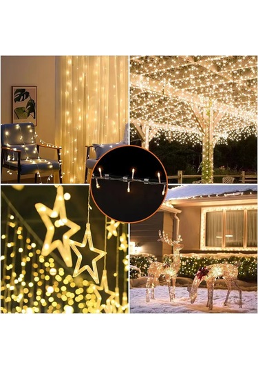 Suofeng Gümüş Küçük Boy Manganez Çelik Noel Işık Kancaları - Dış Mekan Işık Klipsleri, Noel Dekorasyonu, 100 Adet Paket