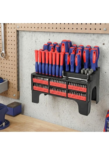 Workpro Wp200560 100 Parça Duvar Askı Aparatlı Profesyonel Cr-v Manyetik Tornavida Ve Bits Uç Seti