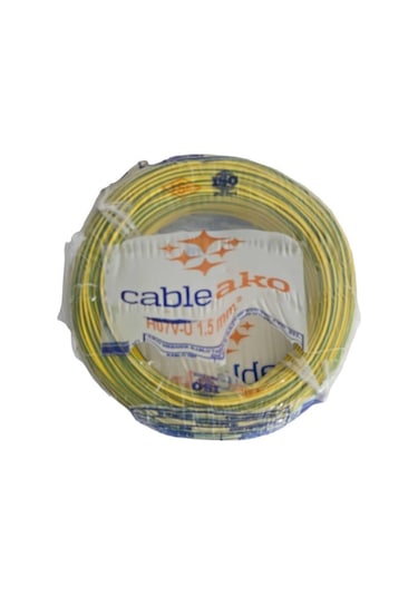 1,5mm Nya Tek Damar Kablo Tam Bakır Tam Kesit 100mt Sarıyeşil