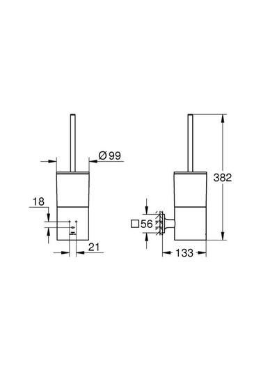 Grohe Allure Tuvalet Fırçası Seti - 40340001 Gümüş