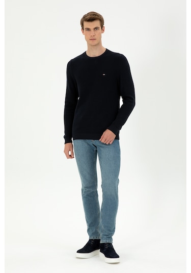 U.S. Polo Assn. Erkek Slim Fit Bisiklet Yaka Lacivert Basic Kazak 50298282-VR033 U.S. Polo Assn. Erkek Slim Fit Bisiklet Yaka Lacivert Basic Kazak 50298282-VR033