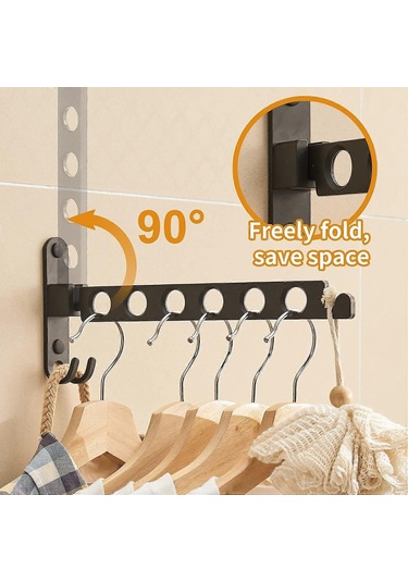 Ganzhoushop Geri Çekilebilir Katlanır Duvar Askısı Katlanır Elbise Askısı Rafı Askılı Raflar Elbise Kurutma Rafları Elbise Saklama Düzenleyici Çok Renkli