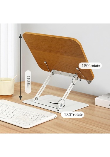 Ayarlanabilir Döner Okuma Standı, 360 Döner, Katlanabilir Tasarım, Ergonomik Yükseklik Ayarı, Okuma, Dizüstü Bilgisayar, Çizim Ve Çalışma