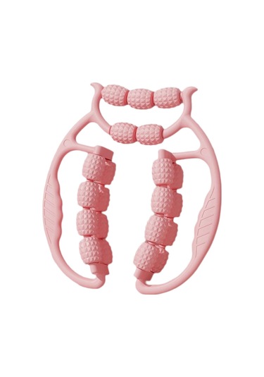 Suntek Bacak Masaj Aleti Silindiri 21 Tekerlek Kas Egzersiz Uyluk Pembe