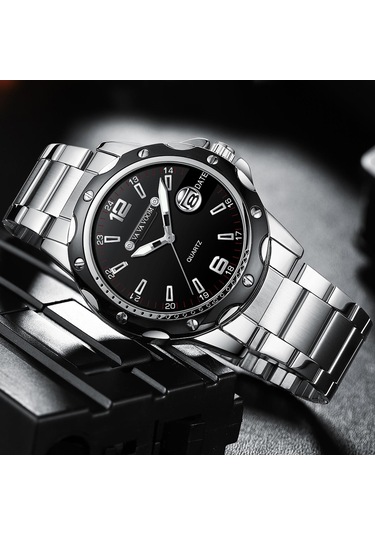 Siyah Va Va Voom Kuvars İzle Moda Tarihi Kuvars Erkek Saatler Top Marka Lüks Erkek Saat Chronograph Spor Erkek Bilek İzle Hodinky Relogio Masculino Siyah