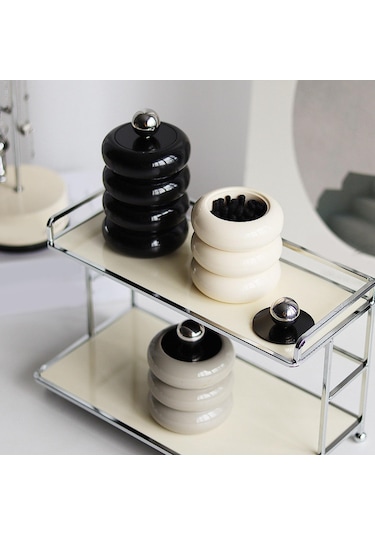 Homyl Pamuklu Çubukla Saklama Kutusu Banyo Kürdan Tutucu Için