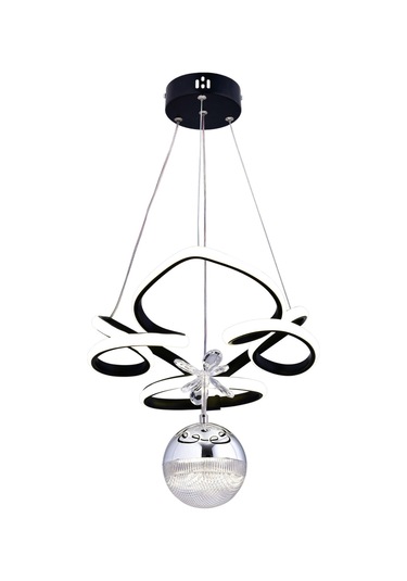 Helen Tek Toplu Modern Sarkıt Avize ,siyah Sarkıt Power Led Avize, 3 Renk Yanabilen Led Avize,