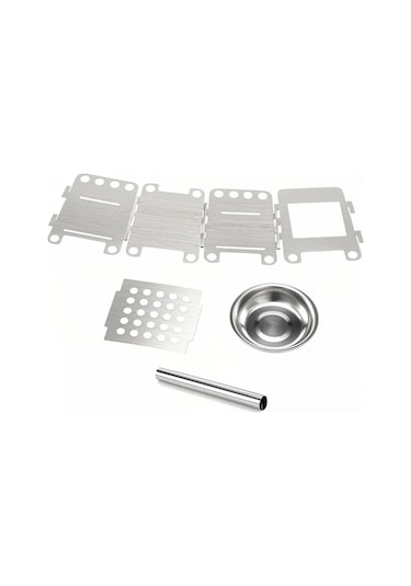 Xindoker Taşınabilir Çamur Oduncu Ve Alkol Fırını - Ağır Duty Paslanmaz Çelik - Açılabilir Oksijen Blower İle - Doğa, Kamp Ve Yeme Pişirme İçin Gümüş