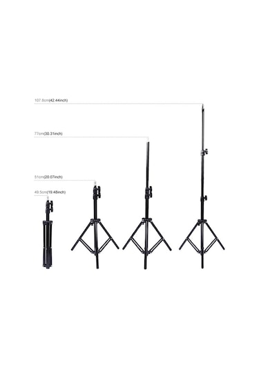 Puluz 1.1 M Çift Telefon Tutucu 6.2 CM Led Işık Youtuber Stand