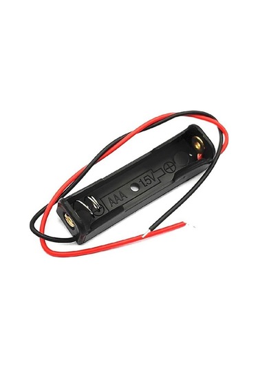 Koodmax - 10 Adet - 1'li Tekli Aa Kalem Pil Kutusu Yuvası 1.5v Kablolu Kalem Pil Tutucu