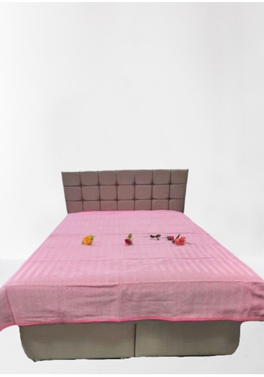 Pike Yazlık Zmrt Fuşya Çift Dolgun Malzeme V Çizgili Desen Pamuk Fuşya - Beyaz