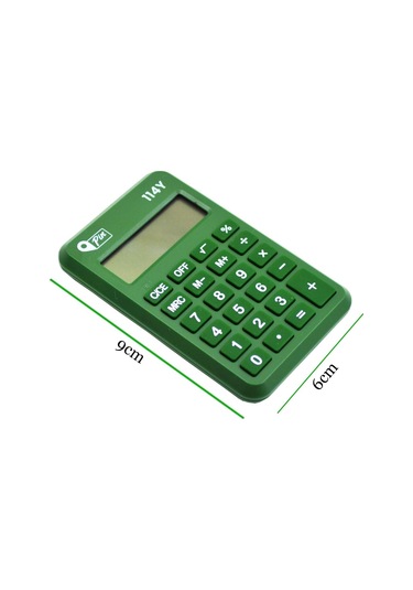 Pin 114y 8 Hane Yeşil Mini Hesap Makinesi Gke Yeşil
