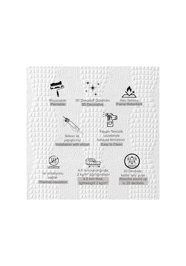 3d Duvar Paneli Boyanabilir Dekota 60x120 Cm / Deri Desenli 7'li Paket-5 M²