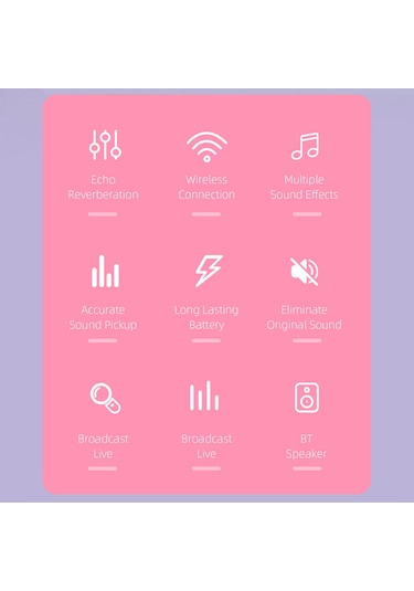 Xindoker Soaiy Mc8 Taşınabilir Bluetooth Mikrofon - Kablosuz Şarkı Söyleme Ve Kayıt, Yankı Efektli, Pembe