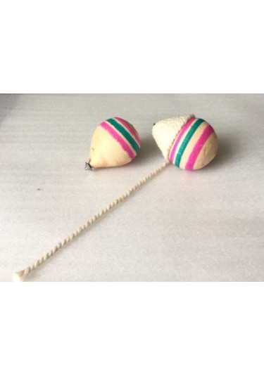 20 Adet Ahşap Topaç- 2 Metre İpiyle Birlikte