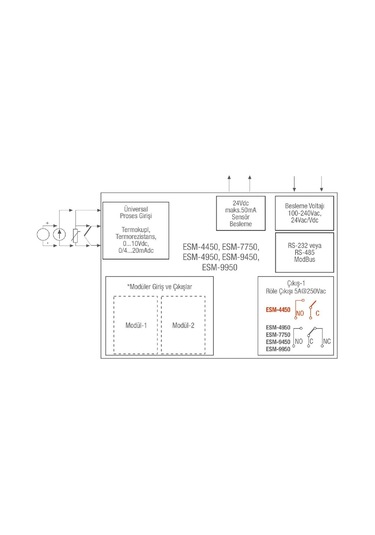 Emko Esm-7750.12011/0000/0000 ,72x72mm 110v..220vac Unıversal Kontak-1a1k Proses Kontrol