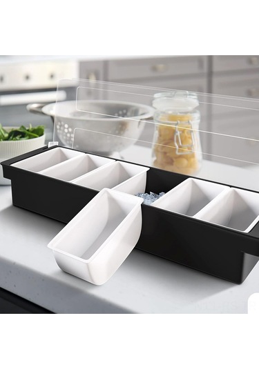 Reedark Üç Bölmeli Bar Malzemesi Kutusu - Kokteyl Süsleme, Meyve Sunumu Ve Soğutma Fonksiyonu İçeren Dayanıklı Malzeme