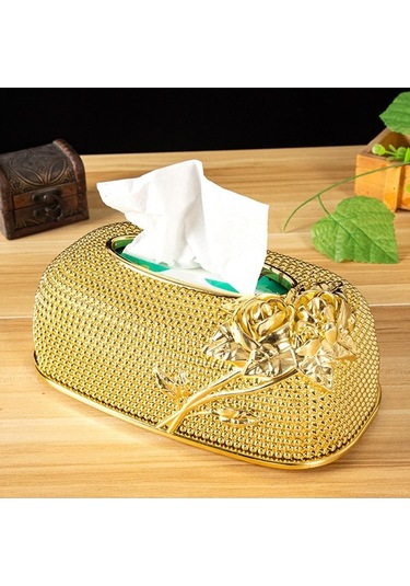 Pazly Tezgahı Suntek Peçete Kutusu Kapağı - Kağıt Ev Doku Araba Altın Oyuncak Altın