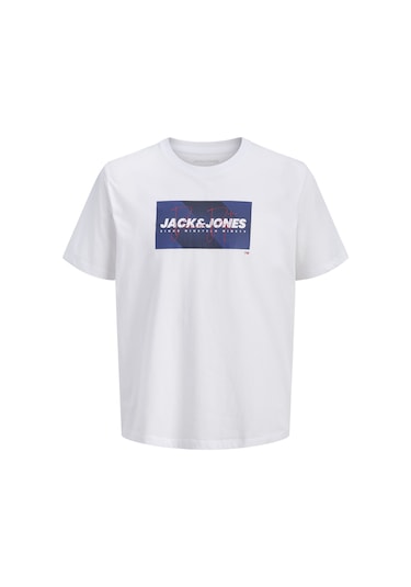 Jack & Jones Erkek Gögüs Logo Baskili Tisört - Cole - 12288492 Beyaz