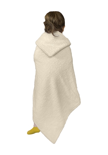 %100pamuk Kapşonlu Bebek Çocuk Banyo Havlusu Çift Yönlü K-bej