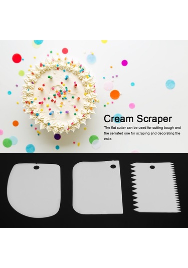 Yaleker 3'lü Pasta Krem Kalıp Seti - Yiyecek Grubu Pp Malzeme, Düz Ve Dişli Tasarım, Kolay Temizleme Ve Saklama Diğer