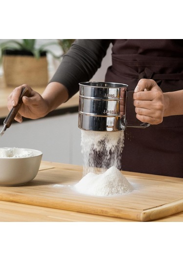 Pasulama İçin Paslanmaz Çelik Un Elek, Çift İnce Örgü Çelik