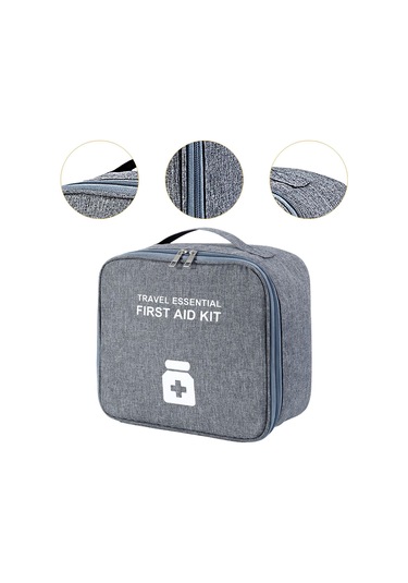 Suntek Taşınabilir İlaç Saklama Çantası Boş İlk Gri-ve-l