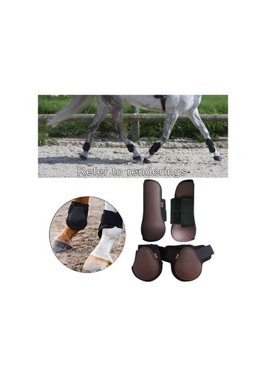 Suntek At Tendonu Fetlock Çizme Seti Zıplayan Bacak Koruma Kahverengi