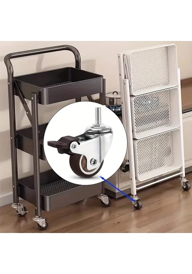 Dashanshop 4 Adet Sessiz Döner Frenli Mobilya Tekerleği M8 2in Halı Sert Zemin