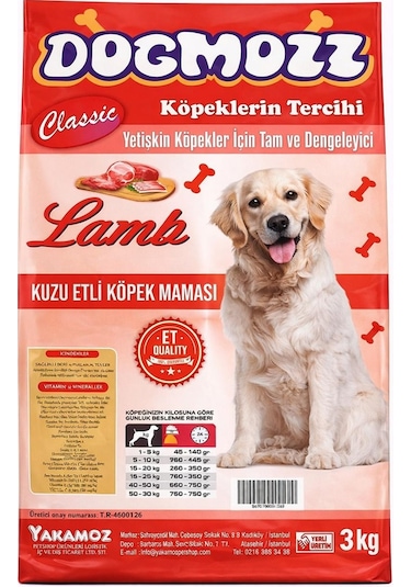 Dogmozz  Kuzulu Yetişkin Köpek Maması 3 KG